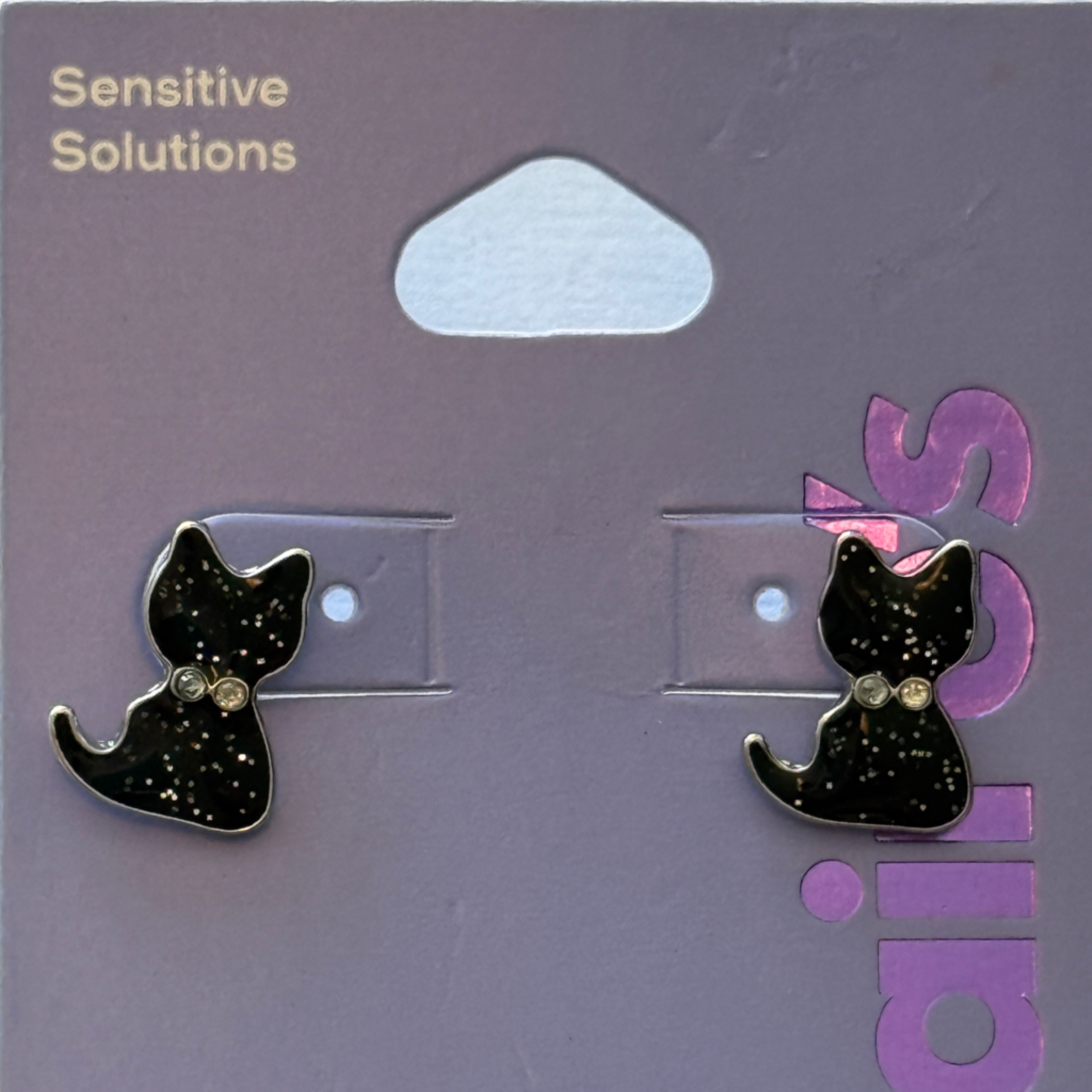 Claire's Black Bow Earrings With Rhinestones